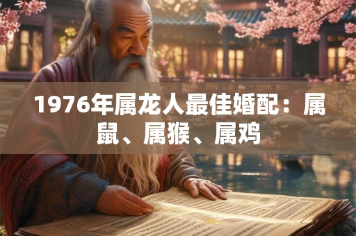1976年属龙人最佳婚配:属鼠、属猴、属鸡 1976年属龙人最佳婚配:属鼠、属猴、属鸡