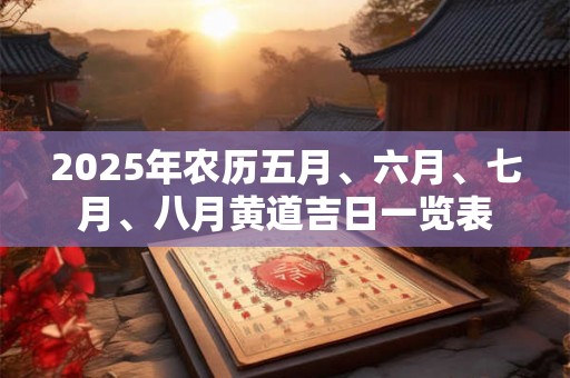 2025年农历五月、六月、七月、八月黄道吉日一览表 2025年农历五月、六月、七月、八月黄道吉日一览表