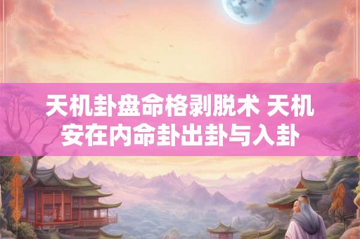 天机卦盘命格剥脱术 天机安在内命卦出卦与入卦 天机卦盘命格剥脱术 天机安在内命卦出卦与入卦