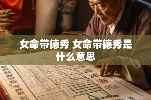 女命带德秀 女命带德秀是什么意思 女命带德秀 女命带德秀是什么意思