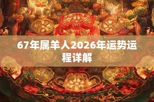 67年属羊人2026年运势运程详解 67年属羊人2026年运势运程详解