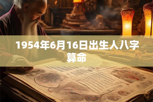 1954年6月16日出生人八字算命 1954年6月16日出生人八字算命