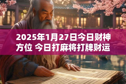 2025年1月27日今日财神方位 今日打麻将打牌财运方位