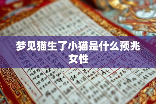 梦见猫生了小猫是什么预兆女性