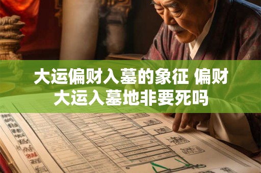 大运偏财入墓的象征 偏财大运入墓地非要死吗 大运偏财入墓的象征 偏财大运入墓地非要死吗