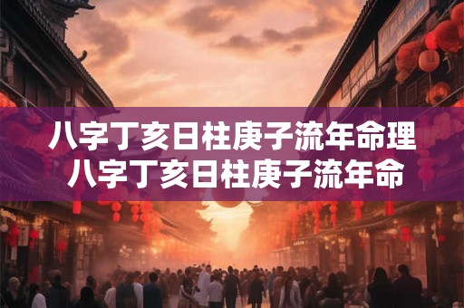 八字丁亥日柱庚子流年命理 八字丁亥日柱庚子流年命理详解