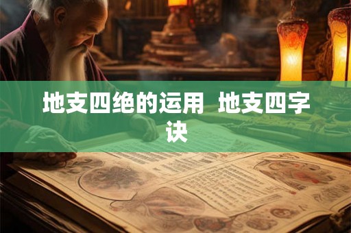地支四绝的运用  地支四字诀
