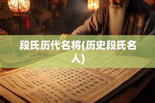 段氏历代名将(历史段氏名人) 段氏历代名将(历史段氏名人)
