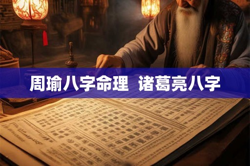 周瑜八字命理 诸葛亮八字 周瑜八字命理 诸葛亮八字