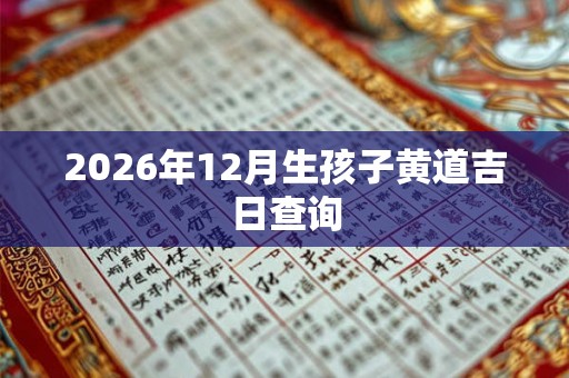 2026年12月生孩子黄道吉日查询