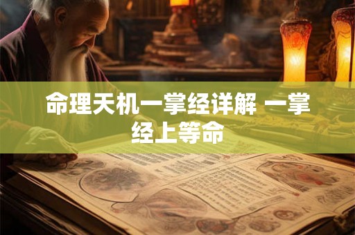 命理天机一掌经详解 一掌经上等命 命理天机一掌经详解 一掌经上等命