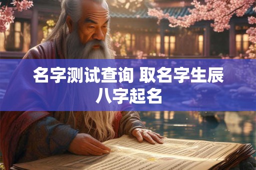 名字测试查询 取名字生辰八字起名 名字测试查询 取名字生辰八字起名