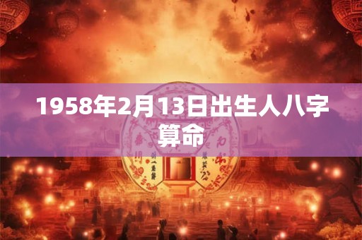 1958年2月13日出生人八字算命 1958年2月13日出生人八字算命
