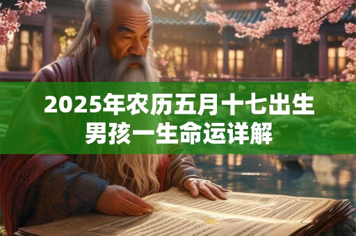 2025年农历五月十七出生男孩一生命运详解 2025年农历五月十七出生男孩一生命运详解