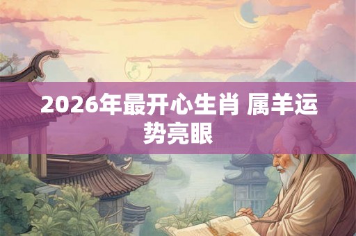 2026年最开心生肖 属羊运势亮眼 2026年最开心生肖 属羊运势亮眼