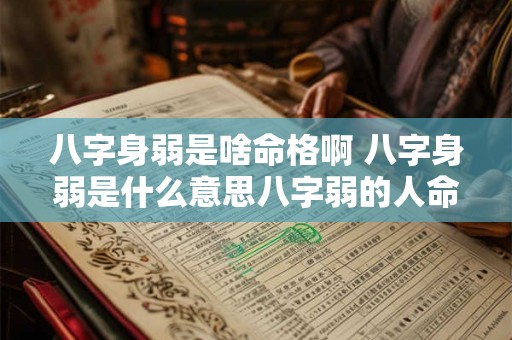 八字身弱是啥命格啊 八字身弱是什么意思八字弱的人命运好不好