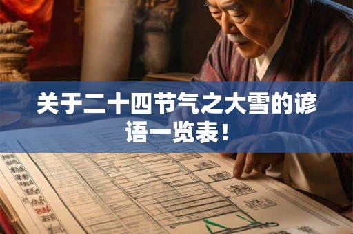 关于二十四节气之大雪的谚语一览表! 关于二十四节气之大雪的谚语一览表!