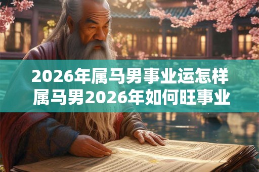 2026年属马男事业运怎样 属马男2026年如何旺事业