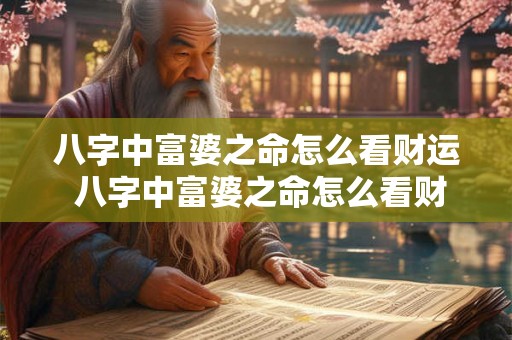 八字中富婆之命怎么看财运 八字中富婆之命怎么看财运好不好 八字中富婆之命怎么看财运 八字中富婆之命怎么看财运好不好