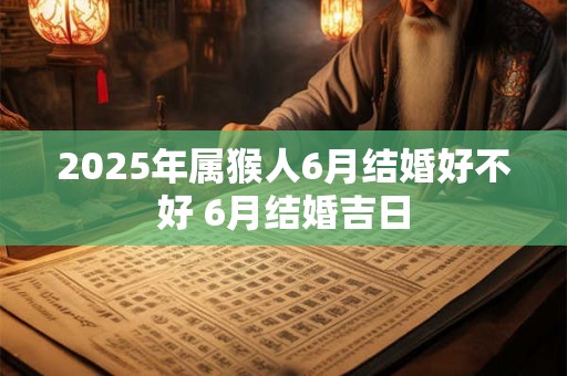 2025年属猴人6月结婚好不好 6月结婚吉日