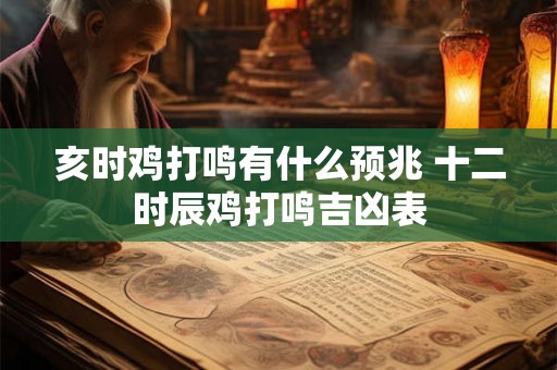 亥时鸡打鸣有什么预兆 十二时辰鸡打鸣吉凶表 亥时鸡打鸣有什么预兆 十二时辰鸡打鸣吉凶表