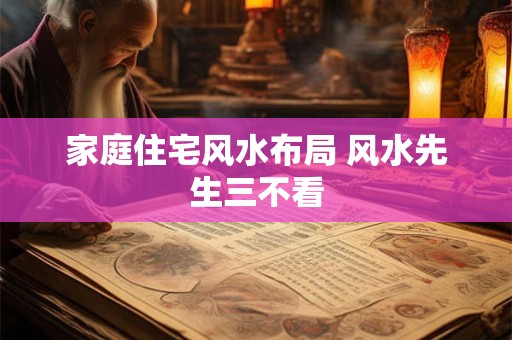 家庭住宅风水布局 风水先生三不看 家庭住宅风水布局 风水先生三不看