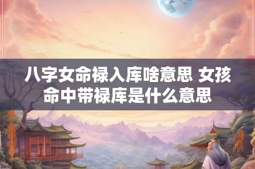 八字女命禄入库啥意思 女孩命中带禄库是什么意思 八字女命禄入库啥意思 女孩命中带禄库是什么意思