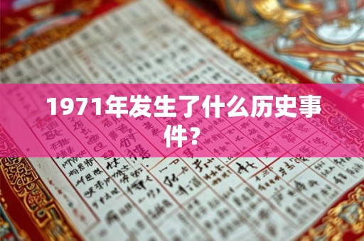 1971年发生了什么历史事件? 1971年发生了什么历史事件?