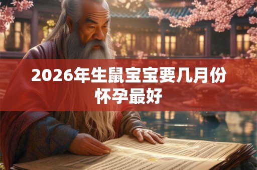 2026年生鼠宝宝要几月份怀孕最好 2026年生鼠宝宝要几月份怀孕最好