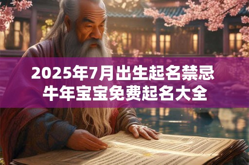 2025年7月出生起名禁忌 牛年宝宝免费起名大全