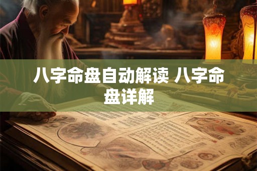 八字命盘自动解读 八字命盘详解