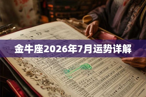 金牛座2026年7月运势详解 金牛座2026年7月运势详解