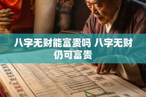 八字无财能富贵吗 八字无财仍可富贵 八字无财能富贵吗 八字无财仍可富贵