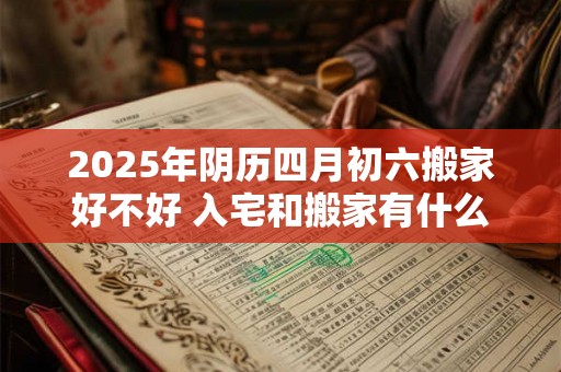 2025年阴历四月初六搬家好不好 入宅和搬家有什么区别 2025年阴历四月初六搬家好不好 入宅和搬家有什么区别