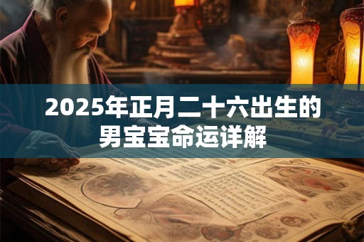 2025年正月二十六出生的男宝宝命运详解 2025年正月二十六出生的男宝宝命运详解