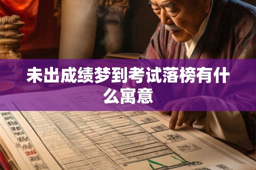 未出成绩梦到考试落榜有什么寓意 未出成绩梦到考试落榜有什么寓意