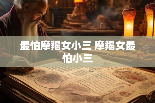 最怕摩羯女小三 摩羯女最怕小三 最怕摩羯女小三 摩羯女最怕小三