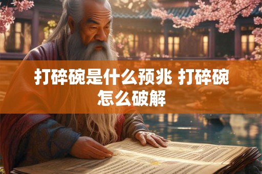 打碎碗是什么预兆 打碎碗怎么破解