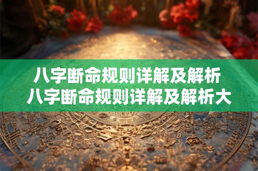 八字断命规则详解及解析 八字断命规则详解及解析大全 八字断命规则详解及解析 八字断命规则详解及解析大全