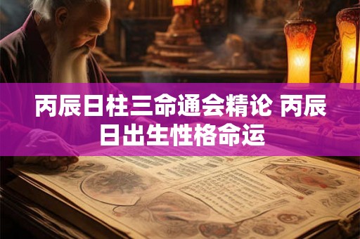 丙辰日柱三命通会精论 丙辰日出生性格命运 丙辰日柱三命通会精论 丙辰日出生性格命运