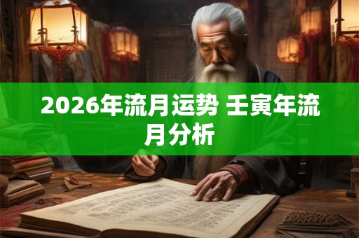 2026年流月运势 壬寅年流月分析 2026年流月运势 壬寅年流月分析