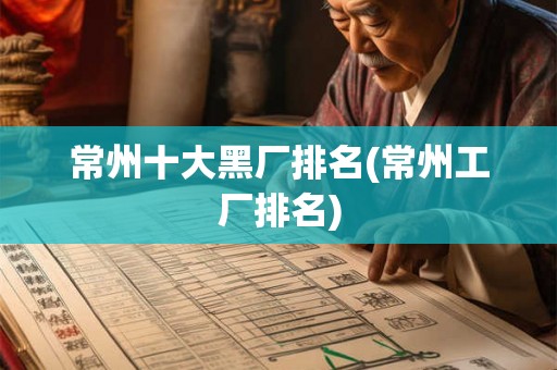 常州十大黑厂排名(常州工厂排名) 常州十大黑厂排名(常州工厂排名)
