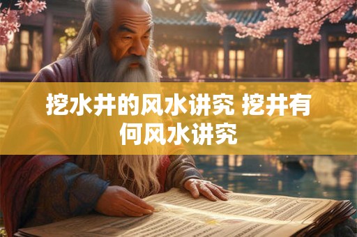 挖水井的风水讲究 挖井有何风水讲究