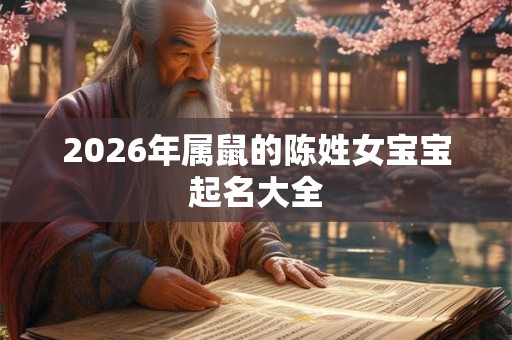 2026年属鼠的陈姓女宝宝起名大全