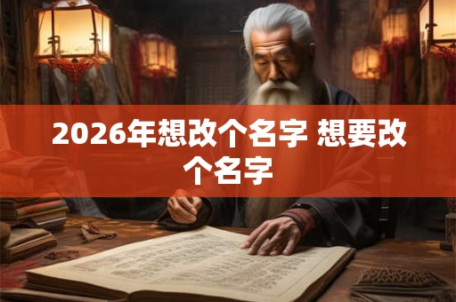 2026年想改个名字 想要改个名字