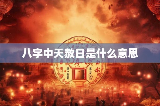八字中天赦日是什么意思
