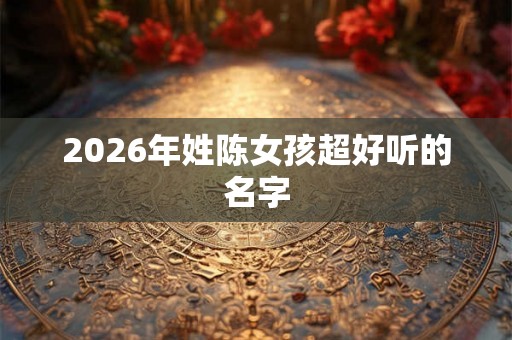 2026年姓陈女孩超好听的名字