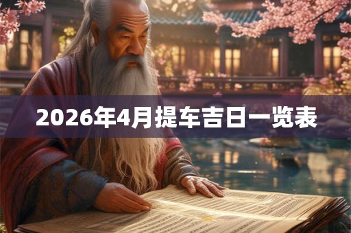 2026年4月提车吉日一览表