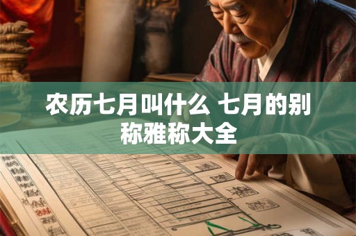 农历七月叫什么 七月的别称雅称大全