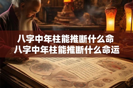 八字中年柱能推断什么命 八字中年柱能推断什么命运 八字中年柱能推断什么命 八字中年柱能推断什么命运